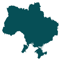 Ukraine map silhouette.