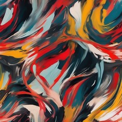 A pattern design inspired by abstract expressionism, featuring bold and expressive brush strokes2 - obrazy, fototapety, plakaty