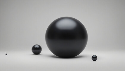 Abstract minimalist background design with black spheres