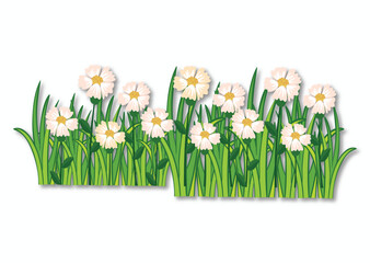 vector of grass with flowers