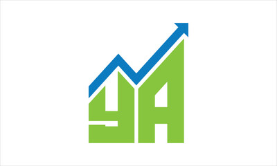 YA financial logo design vector template.