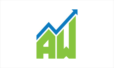 AW financial logo design vector template.