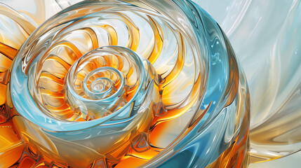 artistic oil painting glass nautilus shell details as background.