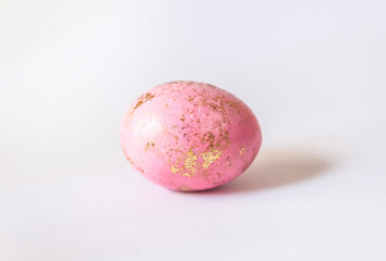 Colored egg. Traditional Easter food and decoration.