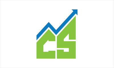 CS financial logo design vector template.