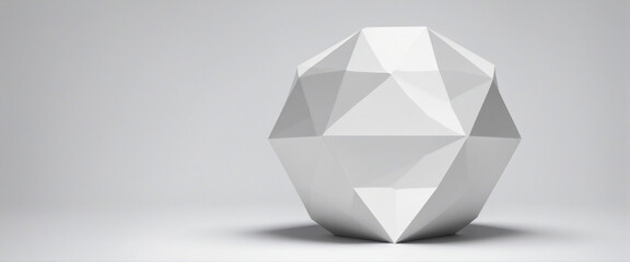 White geometric composition, 3d render
