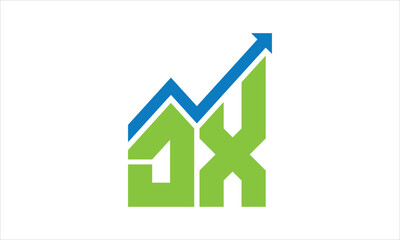 DX financial logo design vector template.