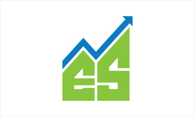 ES financial logo design vector template.