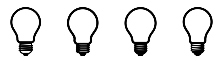Fotobehang Light Bulb icon set, Idea icon symbol EPS 10 vector © GraphiStock