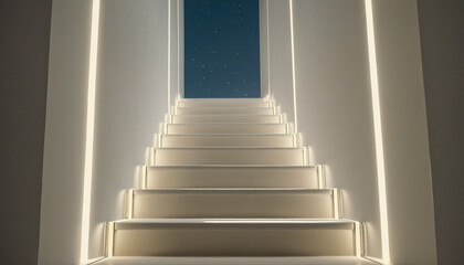 Virtual space and glowing staircase image