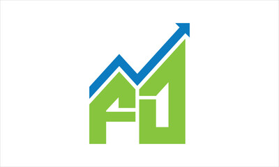 FD financial logo design vector template.