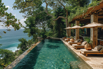 Luxury Retreat: Relaxing by an Exotic Poolside