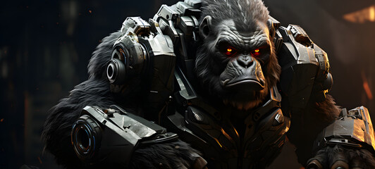 transform gorilla-shaped nano robot, ai generative