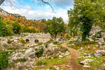 Termessos ancient city the amphitheatre. Termessos is one of Antalya -Turkey's most outstanding...