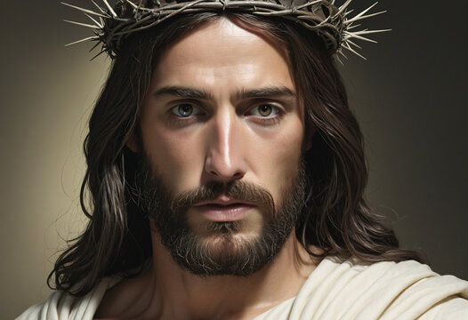 Illustration of Jesus Christ with a crown of thorns