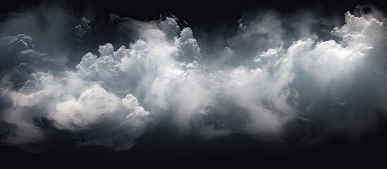 A billowing cloud of smoke illuminated in the darkness, creating an ominous and eerie atmosphere - obrazy, fototapety, plakaty