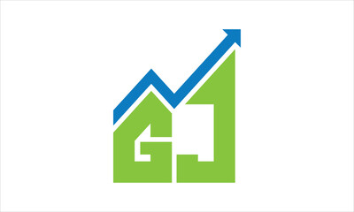 GJ financial logo design vector template.