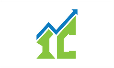 IC financial logo design vector template.