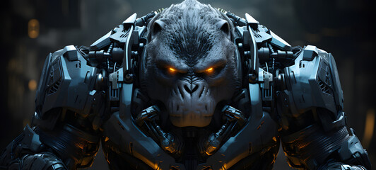 transform gorilla-shaped nano robot, ai generative