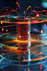 close up of electromagnetic coils in a laboratory  - obrazy, fototapety, plakaty