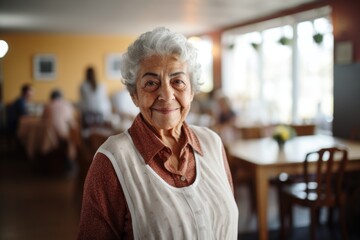 Portrait of a senior woman in nursing home - obrazy, fototapety, plakaty