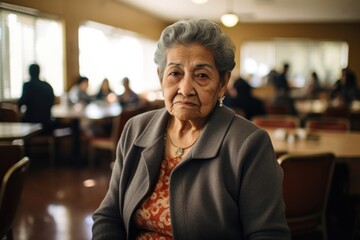 Portrait of a senior woman in nursing home - obrazy, fototapety, plakaty