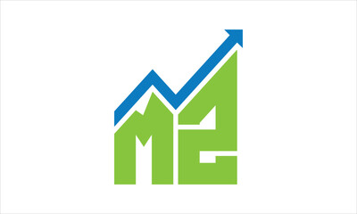 MZ financial logo design vector template.