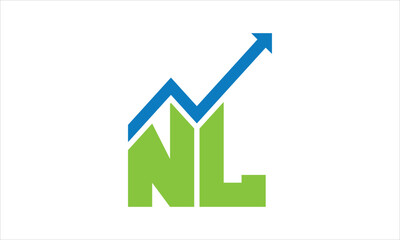 NL financial logo design vector template.