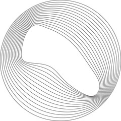 Circle with dynamic wave line suitable for design