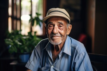 Portrait of a senior hispanic man in nursing home - obrazy, fototapety, plakaty