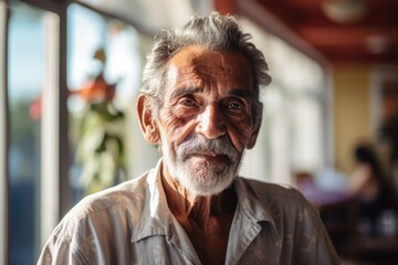 Portrait of a senior hispanic man in nursing home