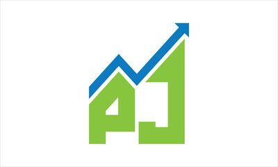 PJ financial logo design vector template.