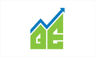 QE financial logo design vector template.