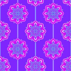 Cartoon summer retro seamless flower pattern for wrapping paper and fabrics and spring packaging and kids print