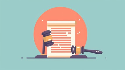 A simple penalty document icon is presented, offering a straightforward vector illustration for legal concepts - obrazy, fototapety, plakaty