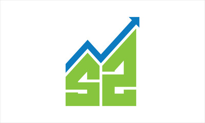 SZ financial logo design vector template.