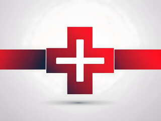 Vibrant red plus sign: Eye-catching healthcare banner design for your medical needs.