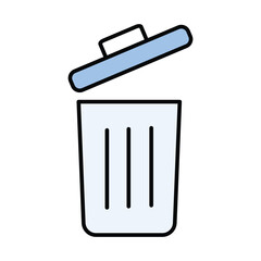 trash icon vector template design flat and simple