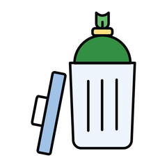 trash icon vector template design flat and simple
