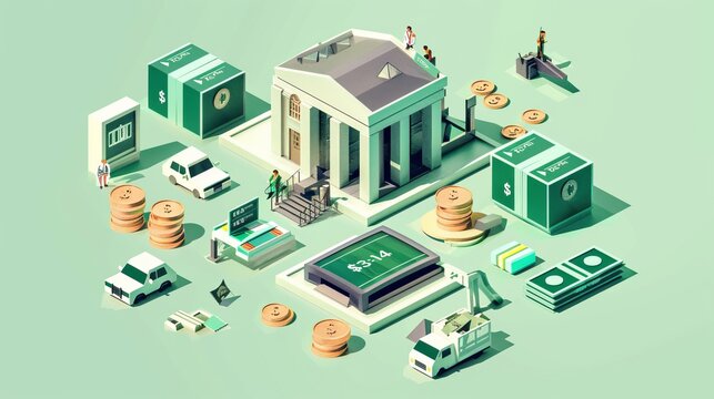 The 3D isometric illustration of a fine represents the concept of financial charges and administrative penalties