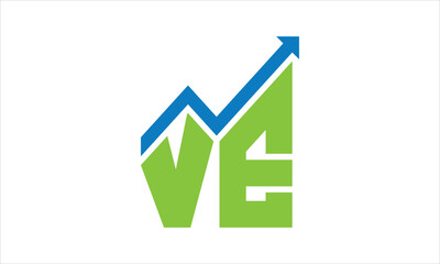 VE financial logo design vector template.