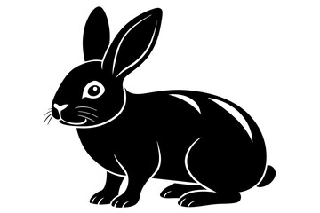 Fototapeta na wymiar mini rex rabbit silhouette vector illustration