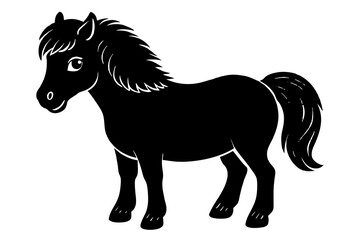 miniature horse silhouette vector illustration