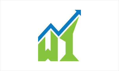 WI financial logo design vector template.