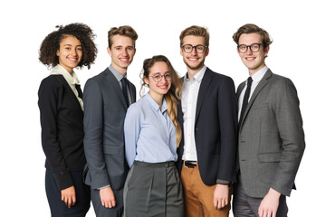 Young business crew smiling and confidence