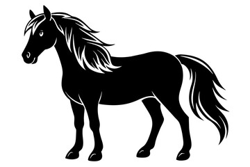 haflinger horse silhouette vector illustration