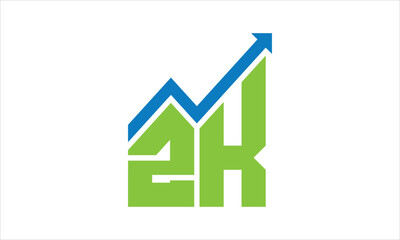 ZK financial logo design vector template.