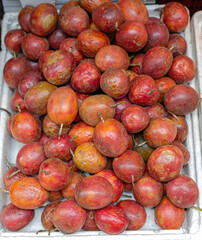 Bunch of Passion Fruit at Asian Market in Hong Kong