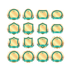 青緑と金の受賞権威ランキングバッジアイコン