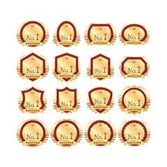 赤と金の受賞権威ランキングバッジアイコン